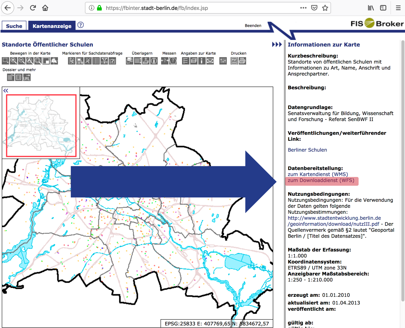 Dataset in the FIS-Broker